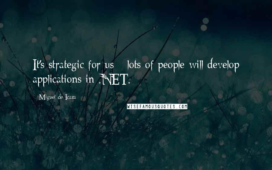 Miguel De Icaza Quotes: It's strategic for us - lots of people will develop applications in .NET.