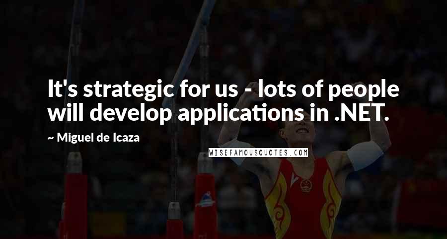 Miguel De Icaza Quotes: It's strategic for us - lots of people will develop applications in .NET.