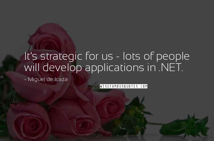 Miguel De Icaza Quotes: It's strategic for us - lots of people will develop applications in .NET.
