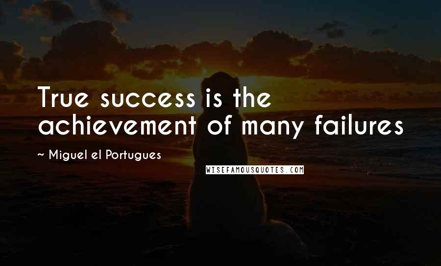 Miguel El Portugues Quotes: True success is the achievement of many failures