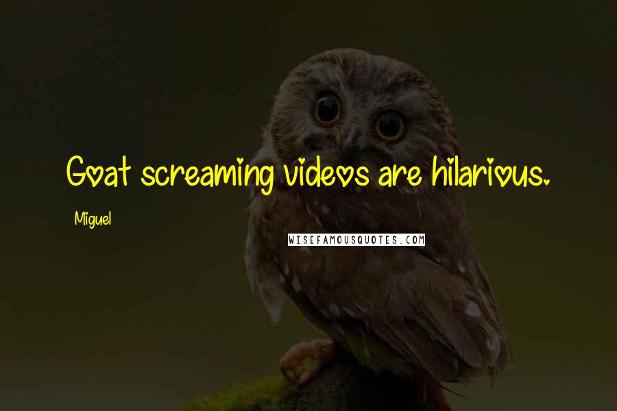 Miguel Quotes: Goat screaming videos are hilarious.