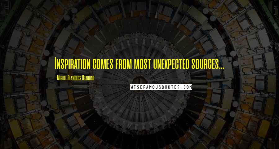 Miguel Reynolds Brandao Quotes: Inspiration comes from most unexpected sources...