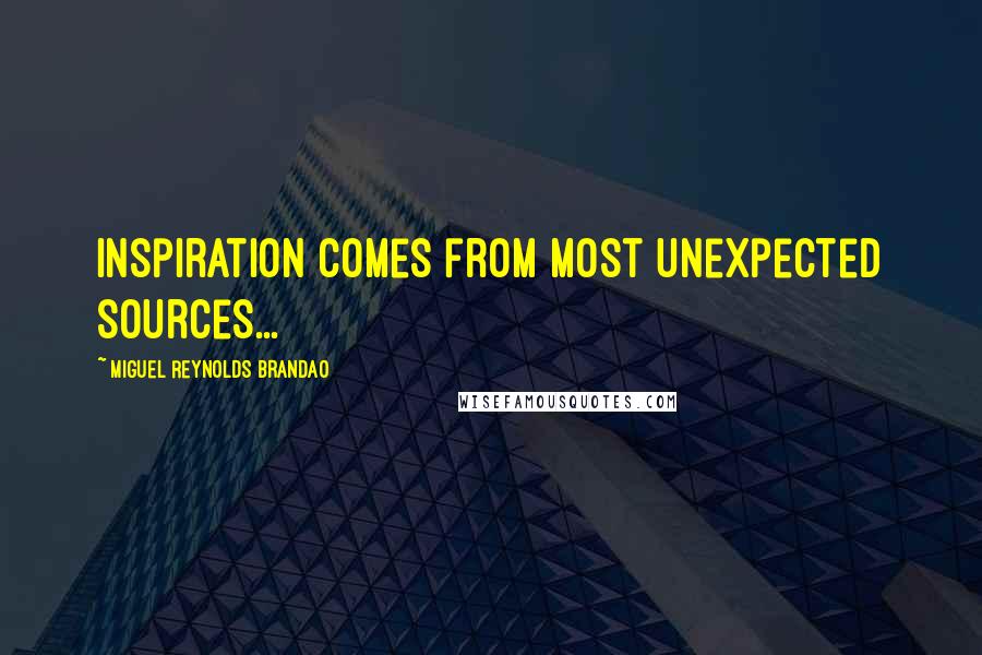 Miguel Reynolds Brandao Quotes: Inspiration comes from most unexpected sources...