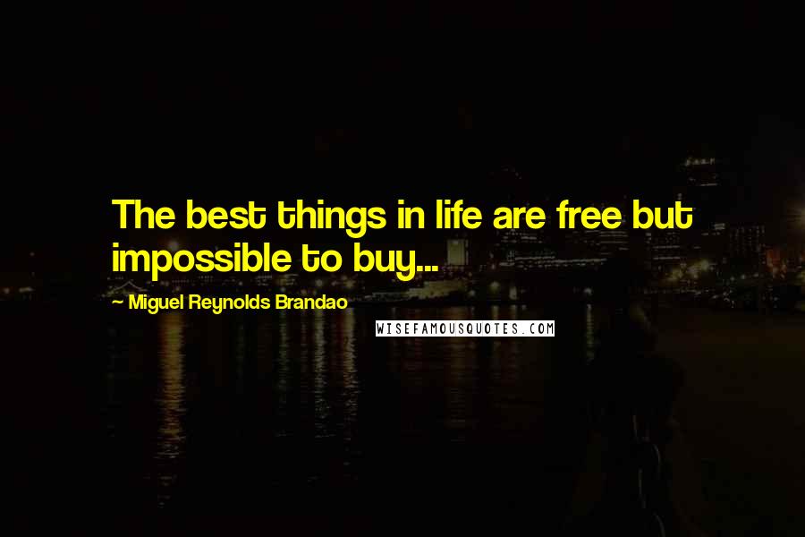 Miguel Reynolds Brandao Quotes: The best things in life are free but impossible to buy...