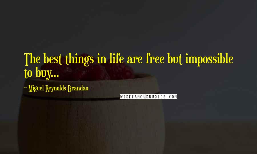 Miguel Reynolds Brandao Quotes: The best things in life are free but impossible to buy...