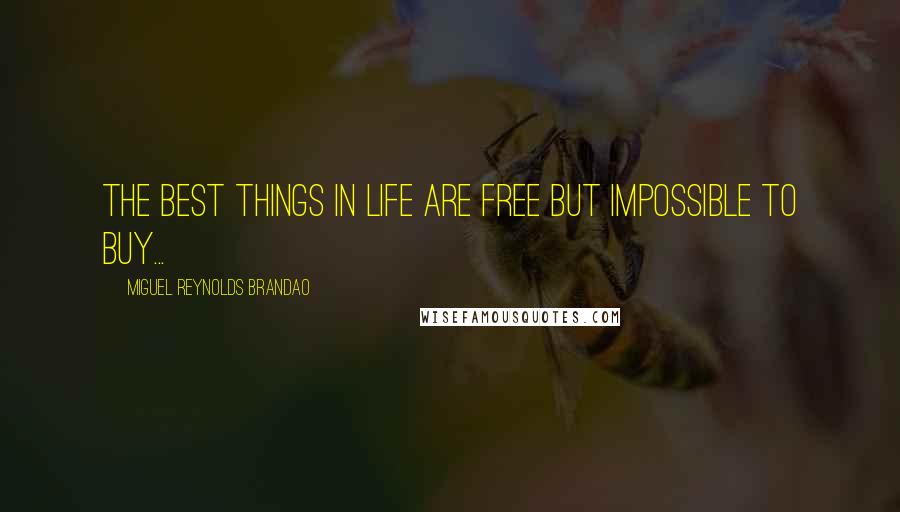 Miguel Reynolds Brandao Quotes: The best things in life are free but impossible to buy...
