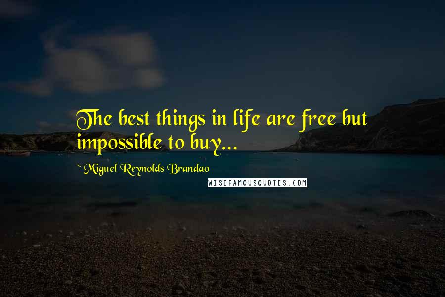 Miguel Reynolds Brandao Quotes: The best things in life are free but impossible to buy...
