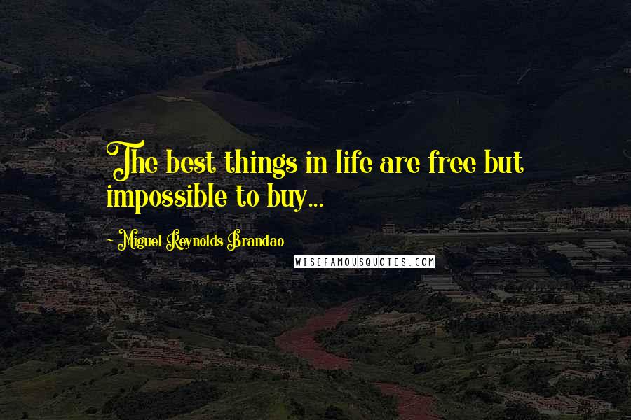 Miguel Reynolds Brandao Quotes: The best things in life are free but impossible to buy...