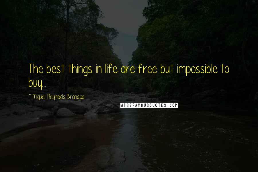 Miguel Reynolds Brandao Quotes: The best things in life are free but impossible to buy...