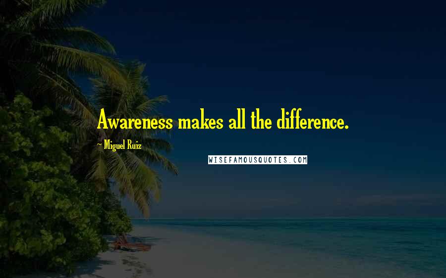 Miguel Ruiz Quotes: Awareness makes all the difference.