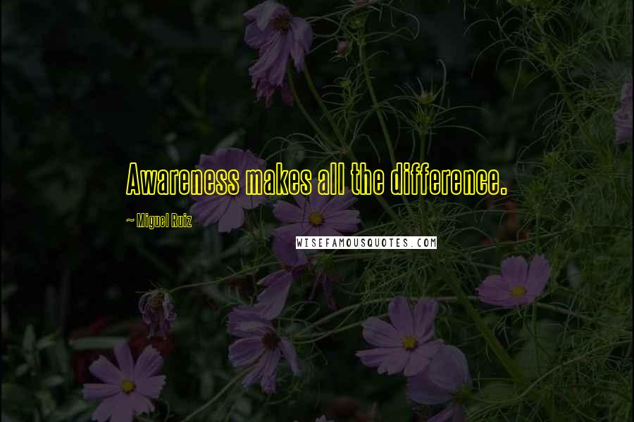 Miguel Ruiz Quotes: Awareness makes all the difference.