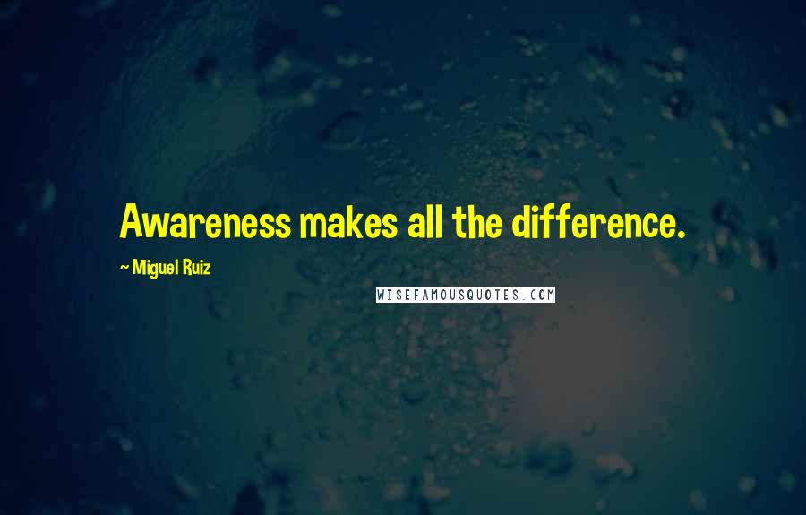 Miguel Ruiz Quotes: Awareness makes all the difference.