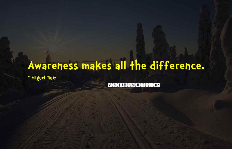 Miguel Ruiz Quotes: Awareness makes all the difference.