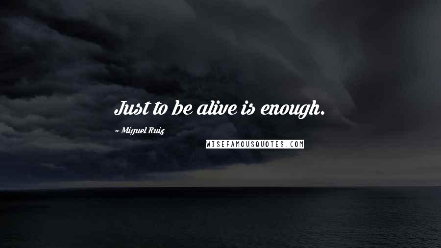 Miguel Ruiz Quotes: Just to be alive is enough.