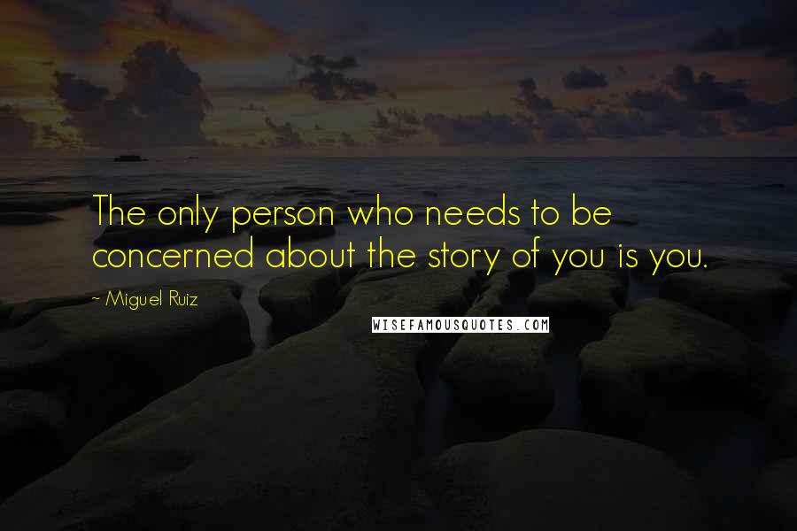 Miguel Ruiz Quotes: The only person who needs to be concerned about the story of you is you.