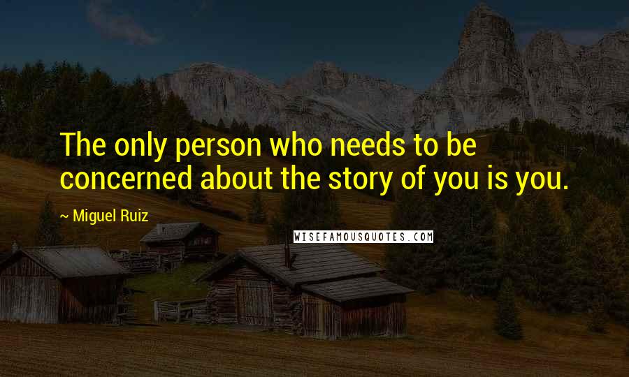 Miguel Ruiz Quotes: The only person who needs to be concerned about the story of you is you.