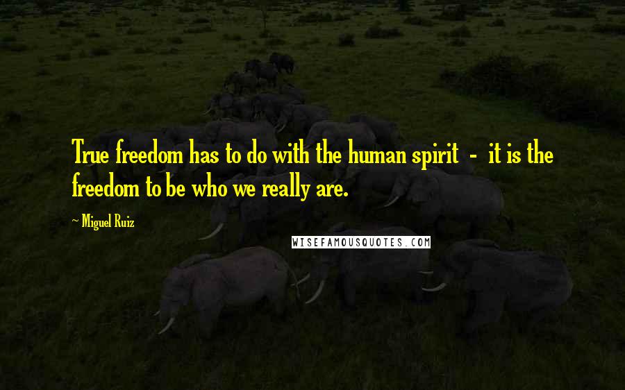 Miguel Ruiz Quotes: True freedom has to do with the human spirit  -  it is the freedom to be who we really are.