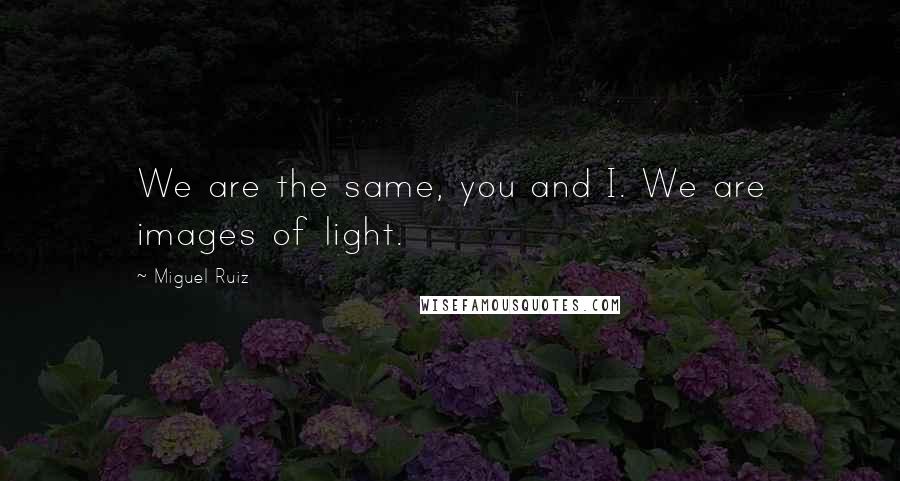 Miguel Ruiz Quotes: We are the same, you and I. We are images of light.