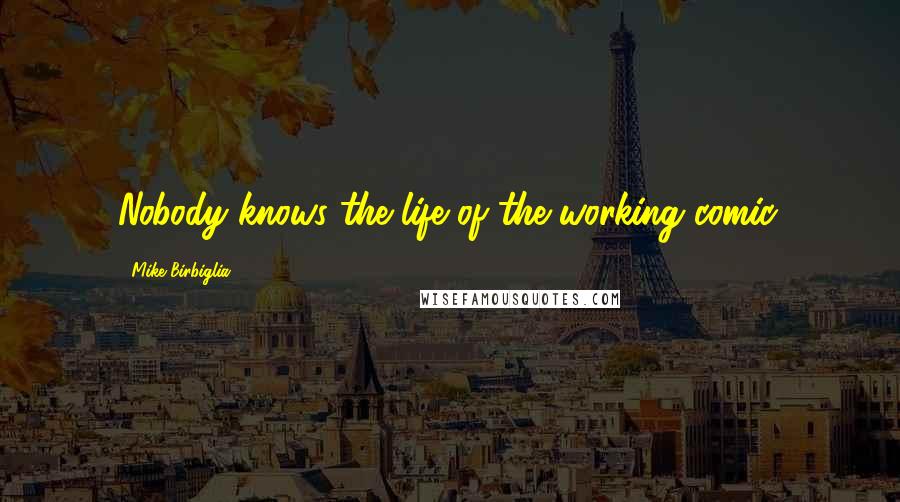 Mike Birbiglia Quotes: Nobody knows the life of the working comic.