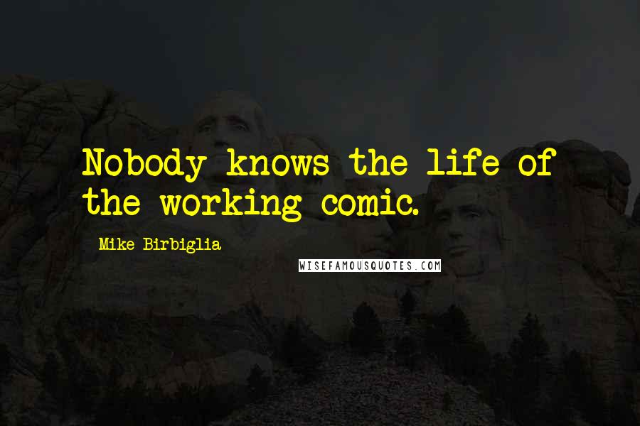 Mike Birbiglia Quotes: Nobody knows the life of the working comic.