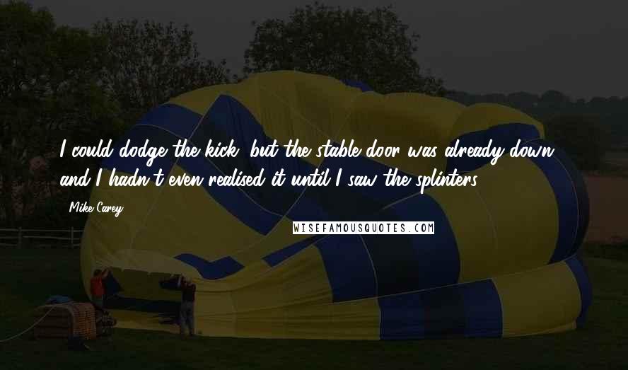 Mike Carey Quotes: I could dodge the kick, but the stable door was already down - and I hadn't even realised it until I saw the splinters.