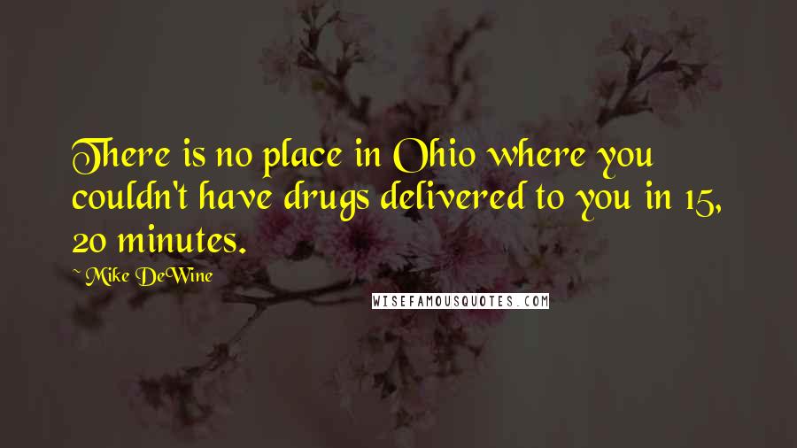 Mike DeWine Quotes: There is no place in Ohio where you couldn't have drugs delivered to you in 15, 20 minutes.