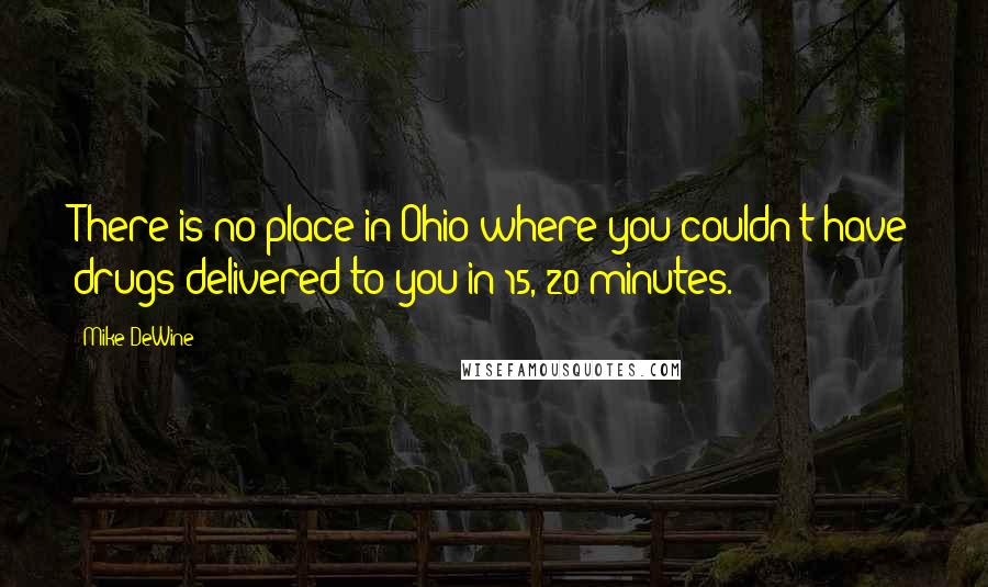 Mike DeWine Quotes: There is no place in Ohio where you couldn't have drugs delivered to you in 15, 20 minutes.