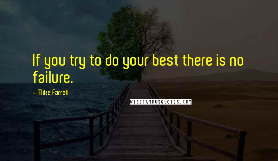 Mike Farrell Quotes: If you try to do your best there is no failure.