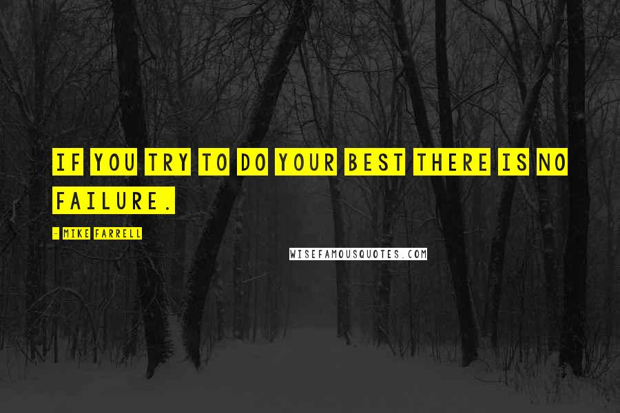 Mike Farrell Quotes: If you try to do your best there is no failure.