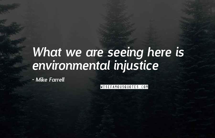 Mike Farrell Quotes: What we are seeing here is environmental injustice