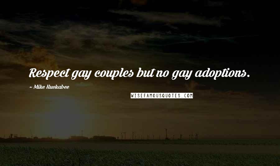 Mike Huckabee Quotes: Respect gay couples but no gay adoptions.