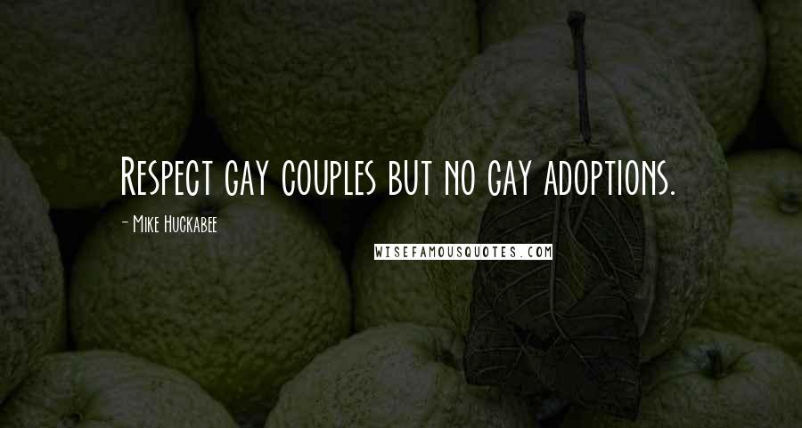 Mike Huckabee Quotes: Respect gay couples but no gay adoptions.