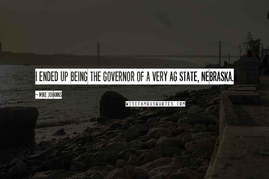 Mike Johanns Quotes: I ended up being the governor of a very ag state, Nebraska.