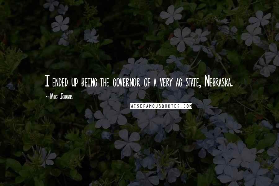 Mike Johanns Quotes: I ended up being the governor of a very ag state, Nebraska.