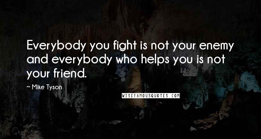 Mike Tyson Quotes: Everybody you fight is not your enemy and everybody who helps you is not your friend.