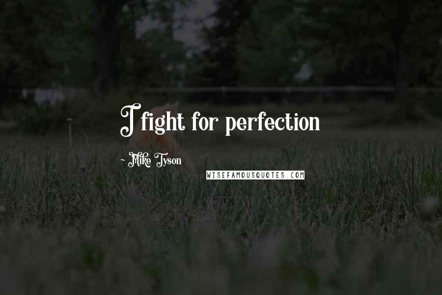 Mike Tyson Quotes: I fight for perfection