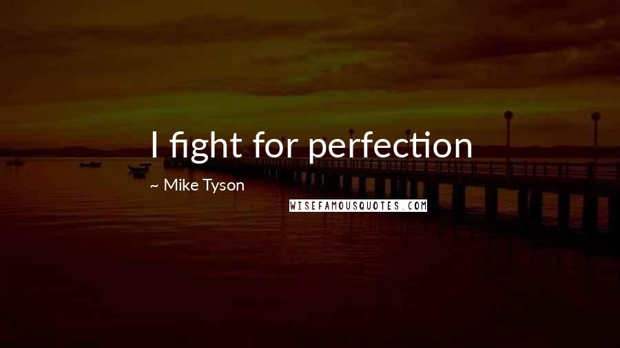 Mike Tyson Quotes: I fight for perfection