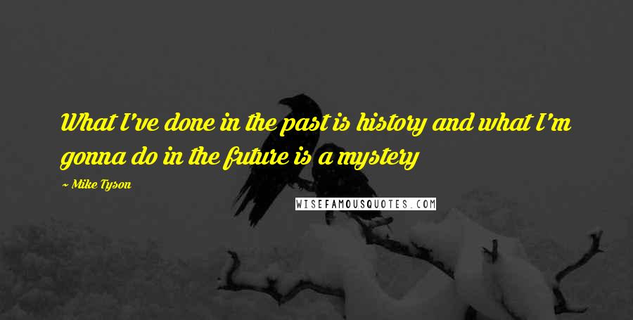 Mike Tyson Quotes: What I've done in the past is history and what I'm gonna do in the future is a mystery