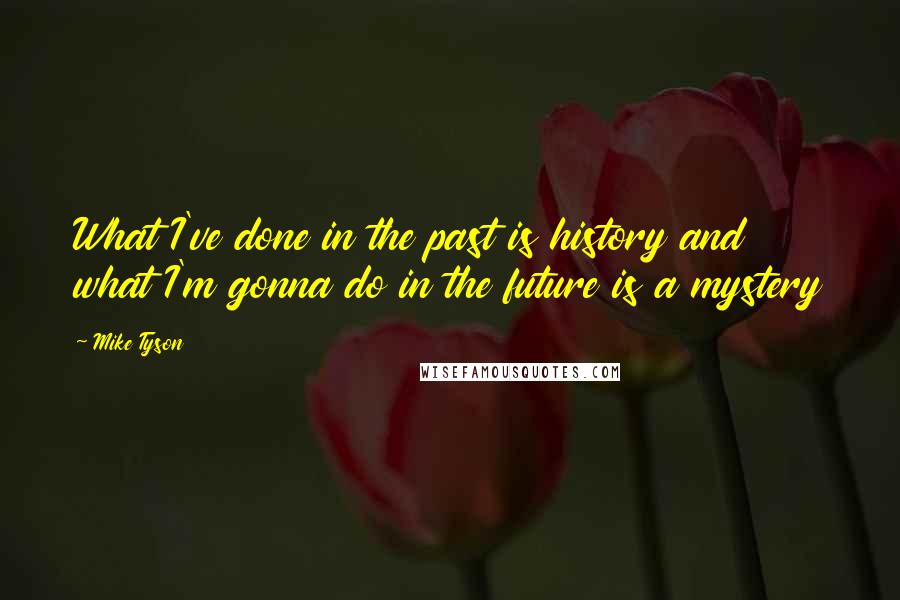 Mike Tyson Quotes: What I've done in the past is history and what I'm gonna do in the future is a mystery