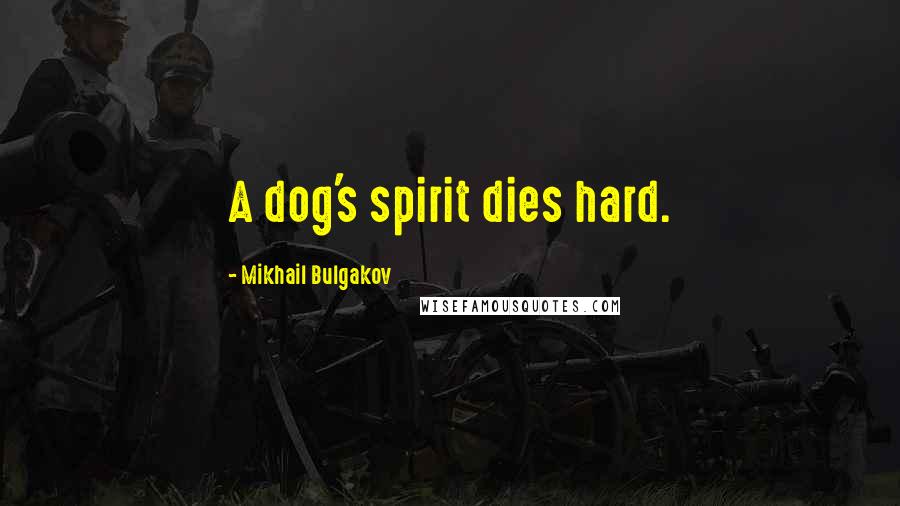 Mikhail Bulgakov Quotes: A dog's spirit dies hard.