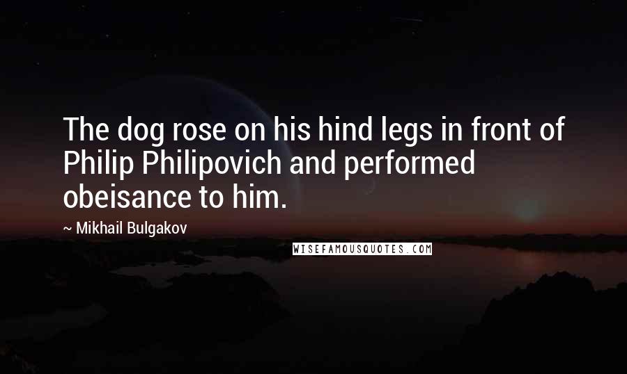 Mikhail Bulgakov Quotes: The dog rose on his hind legs in front of Philip Philipovich and performed obeisance to him.