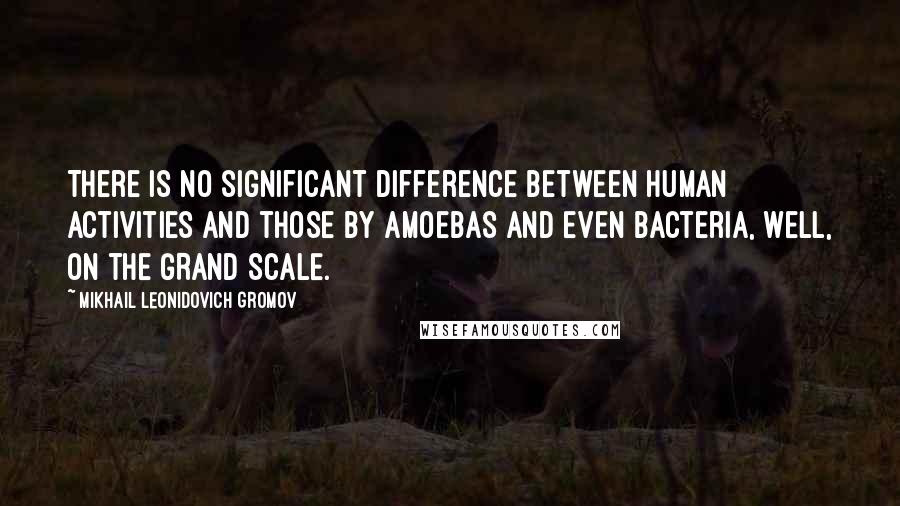 Mikhail Leonidovich Gromov Quotes: There is no significant difference between human activities and those by amoebas and even bacteria, well, on the GRAND SCALE.