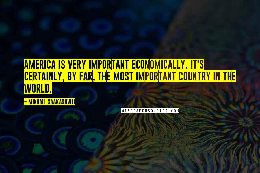 Mikhail Saakashvili Quotes: America is very important economically. It's certainly, by far, the most important country in the world.