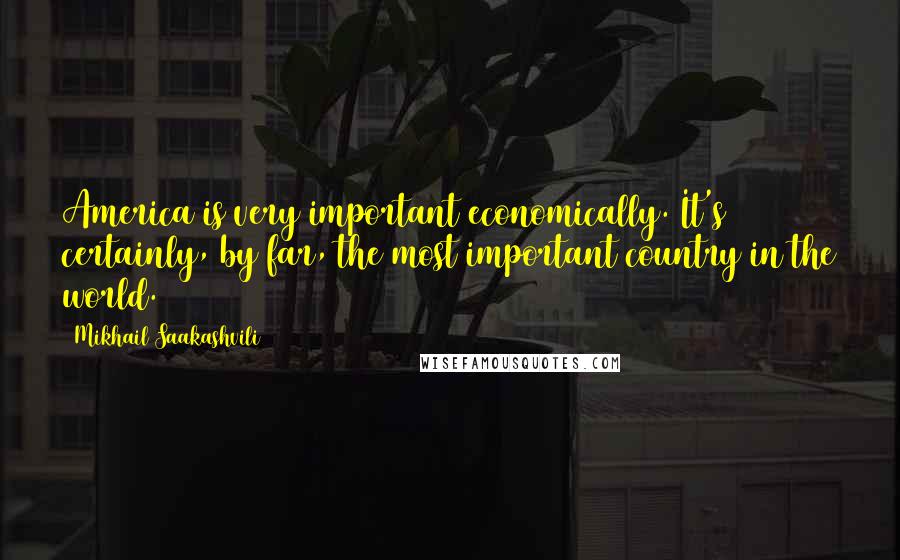 Mikhail Saakashvili Quotes: America is very important economically. It's certainly, by far, the most important country in the world.