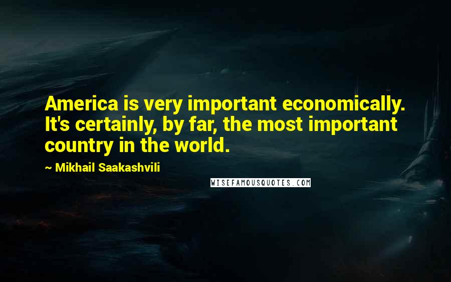 Mikhail Saakashvili Quotes: America is very important economically. It's certainly, by far, the most important country in the world.