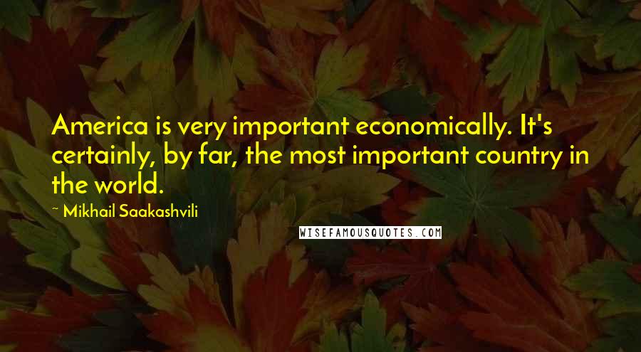 Mikhail Saakashvili Quotes: America is very important economically. It's certainly, by far, the most important country in the world.