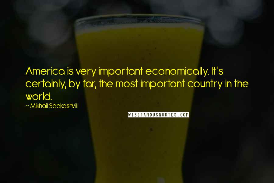 Mikhail Saakashvili Quotes: America is very important economically. It's certainly, by far, the most important country in the world.