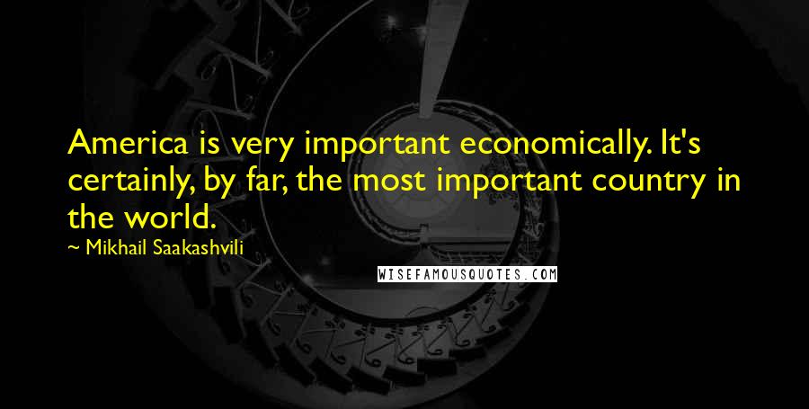 Mikhail Saakashvili Quotes: America is very important economically. It's certainly, by far, the most important country in the world.