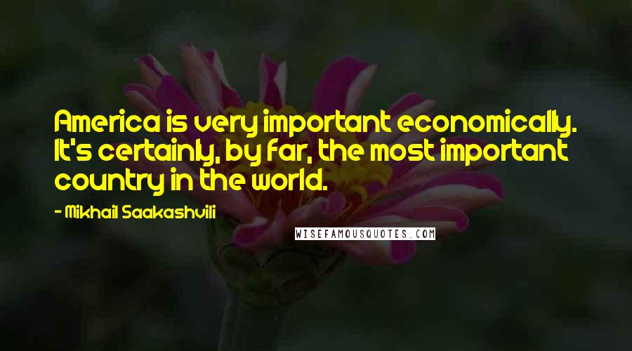 Mikhail Saakashvili Quotes: America is very important economically. It's certainly, by far, the most important country in the world.