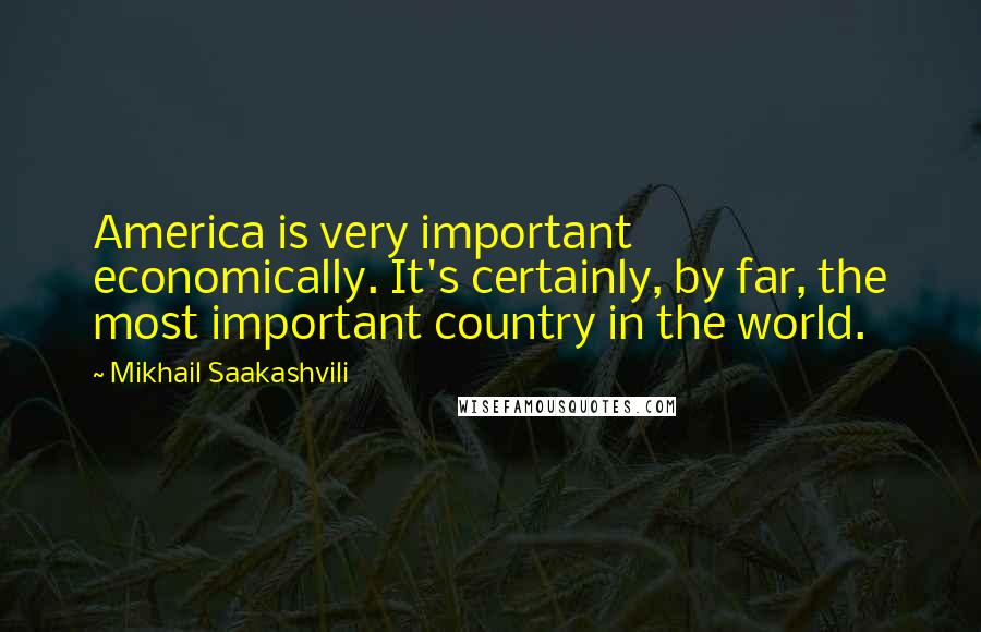 Mikhail Saakashvili Quotes: America is very important economically. It's certainly, by far, the most important country in the world.